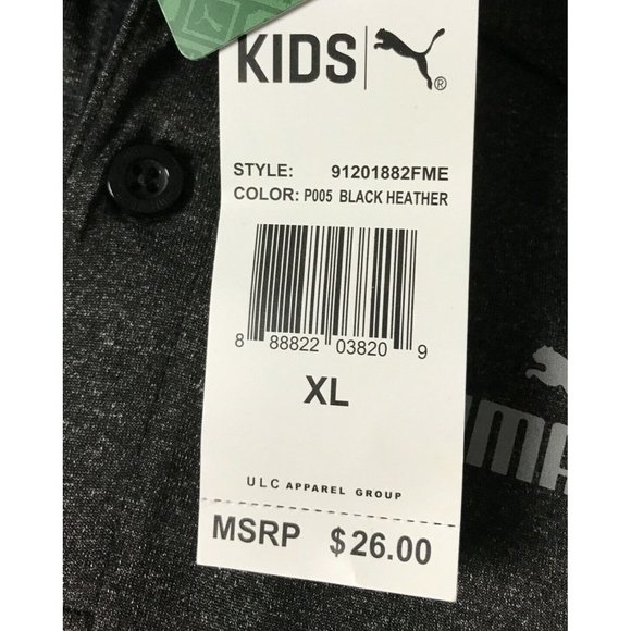 Kid’s Polo Shirt Size XL puma kid 91201882FME Black Heather - Picture 11 of 12